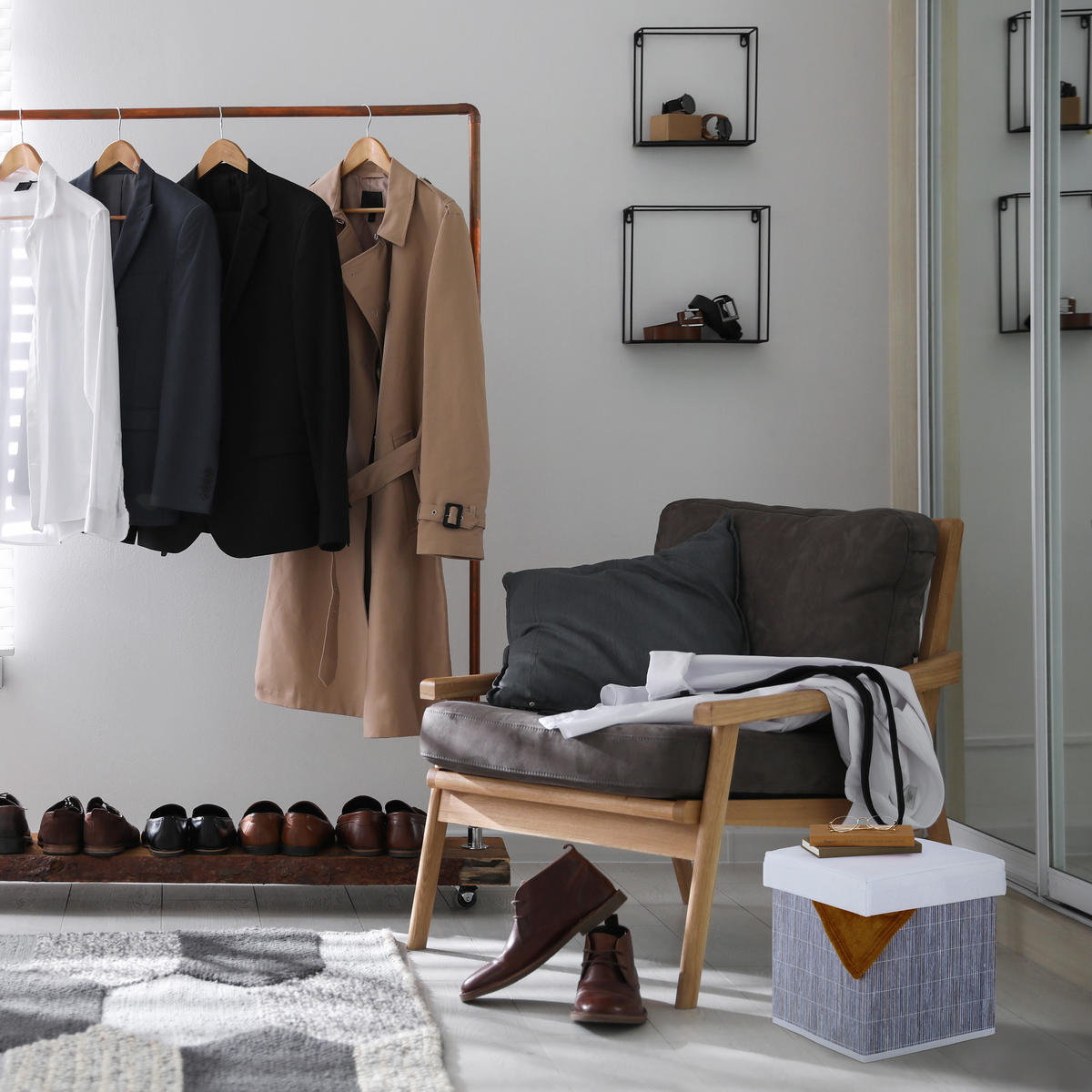 SITZHOCKER - Multicolor, Holz/Holzwerkstoff (35/35/35cm) - Relaxdays