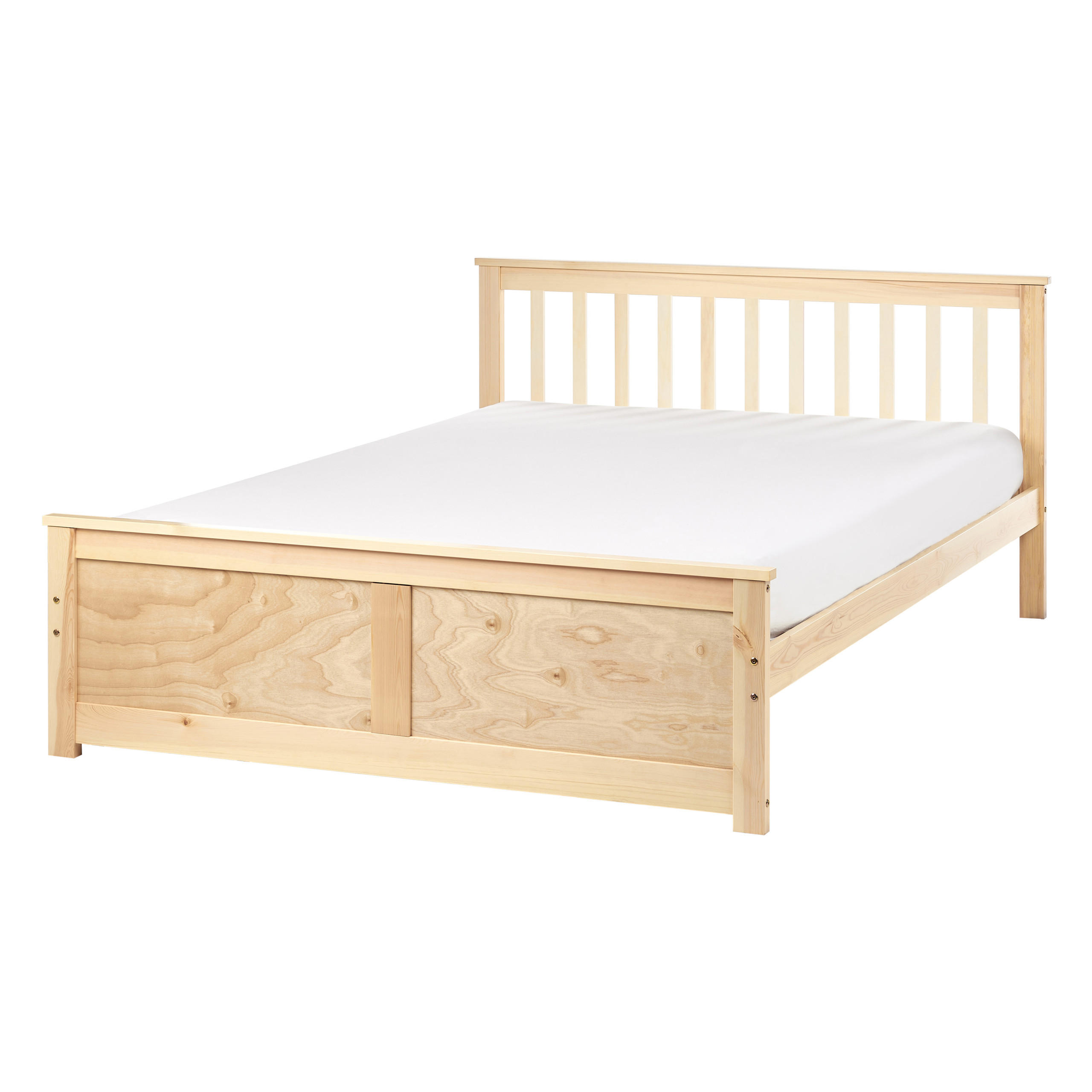 BETT mit Lattenrost 140x200 cm Heller Holzfarbton Olendon - Hellbraun, Holz (140/200cm) - Beliani