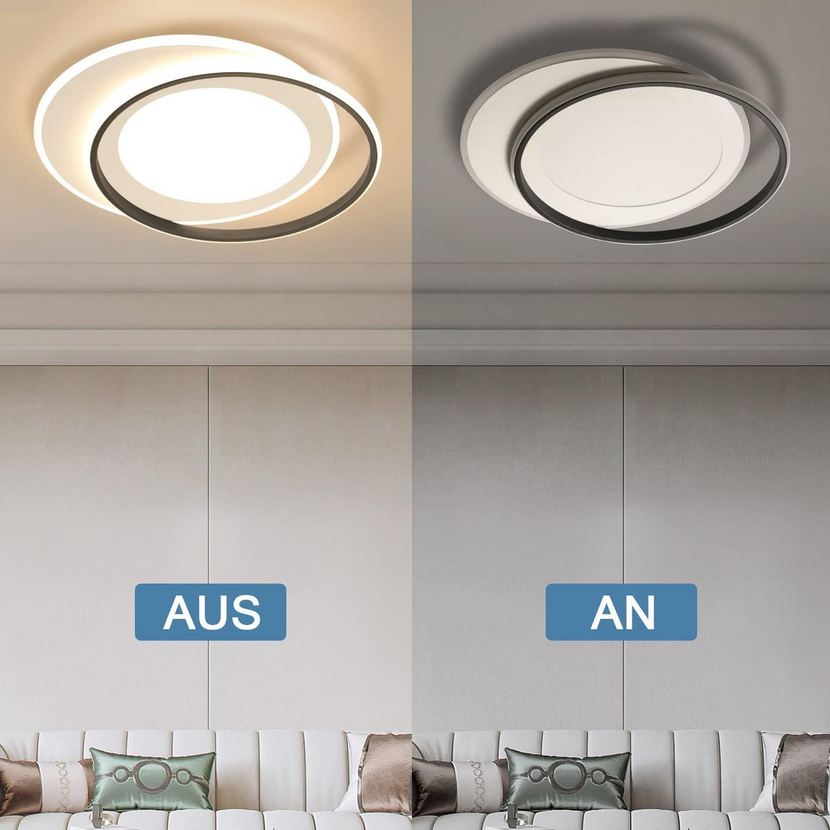 LED-DECKENLEUCHTE Sonnensystem 48.5/47.5/7 cm - Weiß, Metall (48.5/7/47.5cm) - ZMH