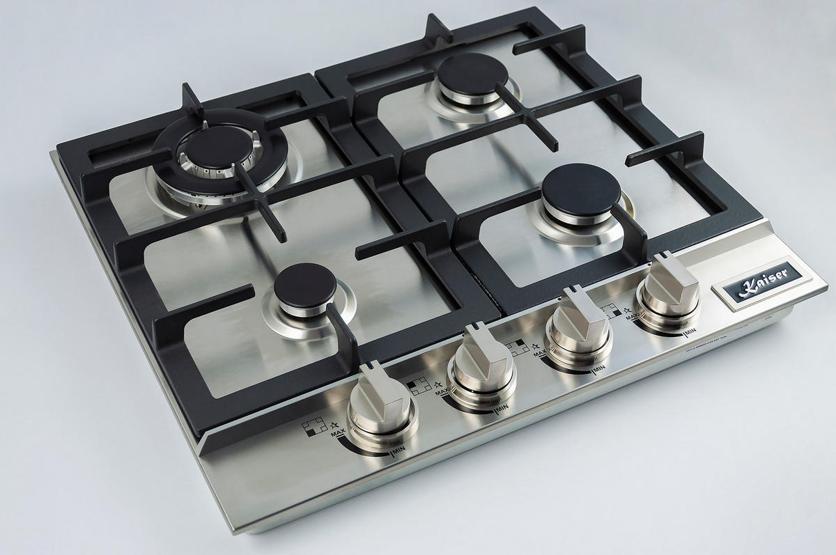 BACKOFEN-SET Einbau-Backofen 60 cm EH 6339+KG 6357 Gas-Kochfeld 60 cm - Silberfarben, Metall (59.4/59.4/57.5cm) - Kaiser Küchengeräte