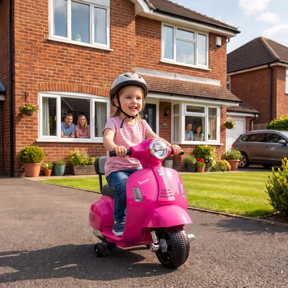 KINDERMOTORRAD Kunststoff Stahl Rosa - Rosa, Kunststoff (66.5/38/52cm) - AIYAPLAY
