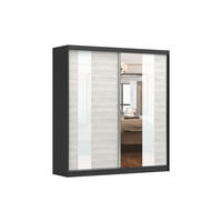 SCHIEBETÜRENSCHRANK - BEN 32 203 CM (Schwarz) - Schwarz, Holzwerkstoff (203/218/61cm) - Möblo