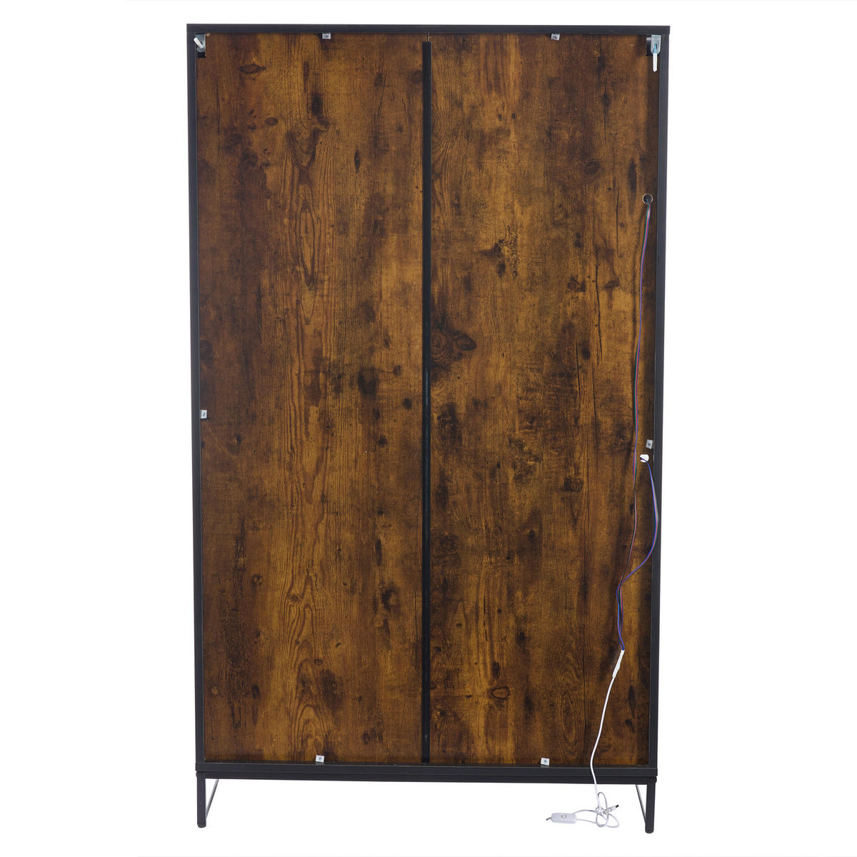 VITRINE DE-37765 mit LED-Beleuchtung und 2 Schubladen Schwarz/Braun - Braun, Holzwerkstoff (80/138/40cm) - ComfortXL