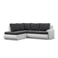 ECKSOFA LINKS MIT SCHLAFFUNKTION FORESTA, Schwarz + Grau - Schwarz/Grau, Textil (230/200cm) - Mebligo