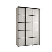 SCHWEBETÜRENSCHRANK 235,2/150/60 3-türig - Schwarz/Weiß, Holz/Metall (150/235/60cm) - Abiks Möbel