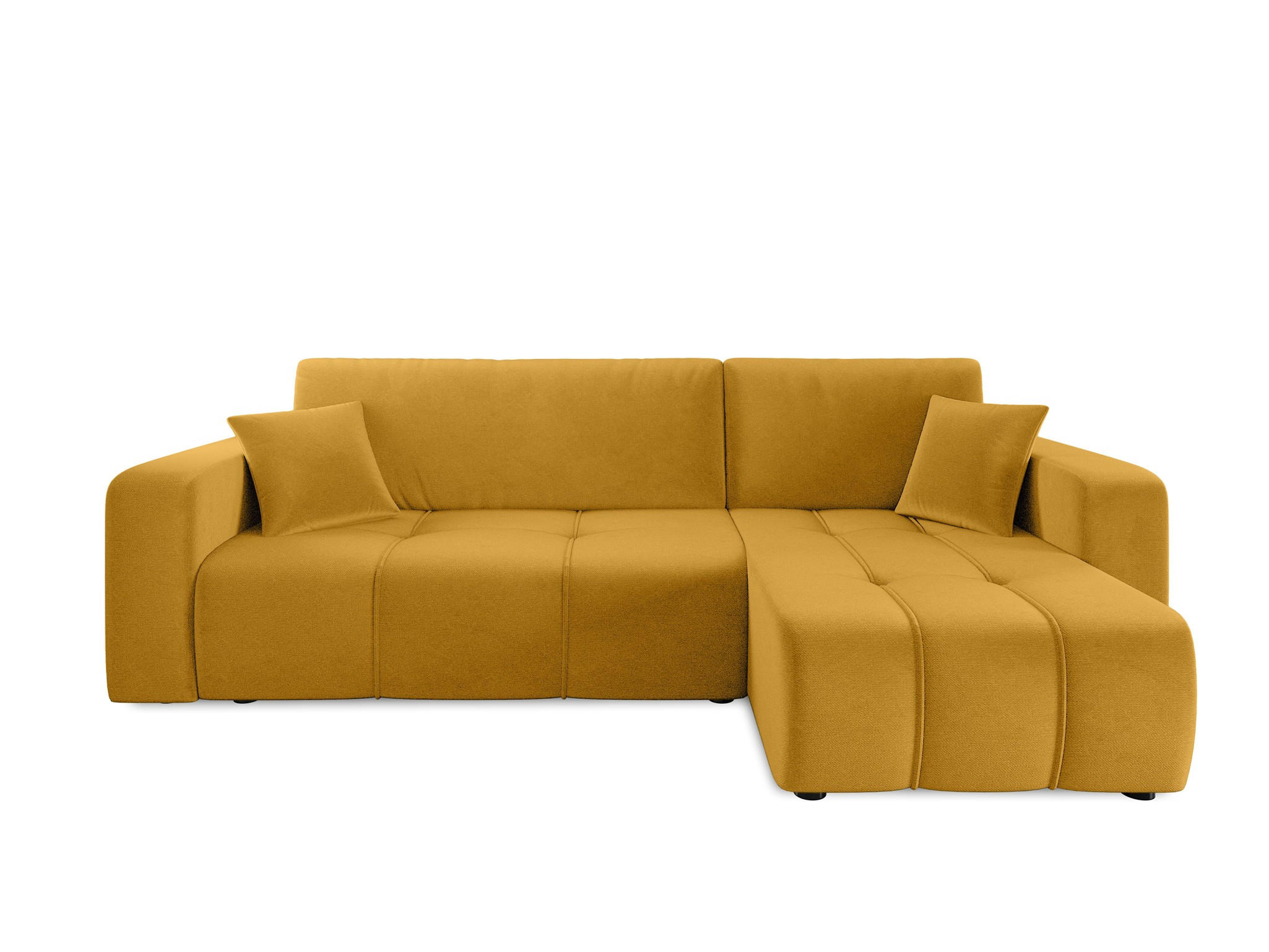 ECKSOFA Dagny Mit Schlaffunktion - Gelb, Holzwerkstoff/Textil (248/146cm) - Fun Möbel