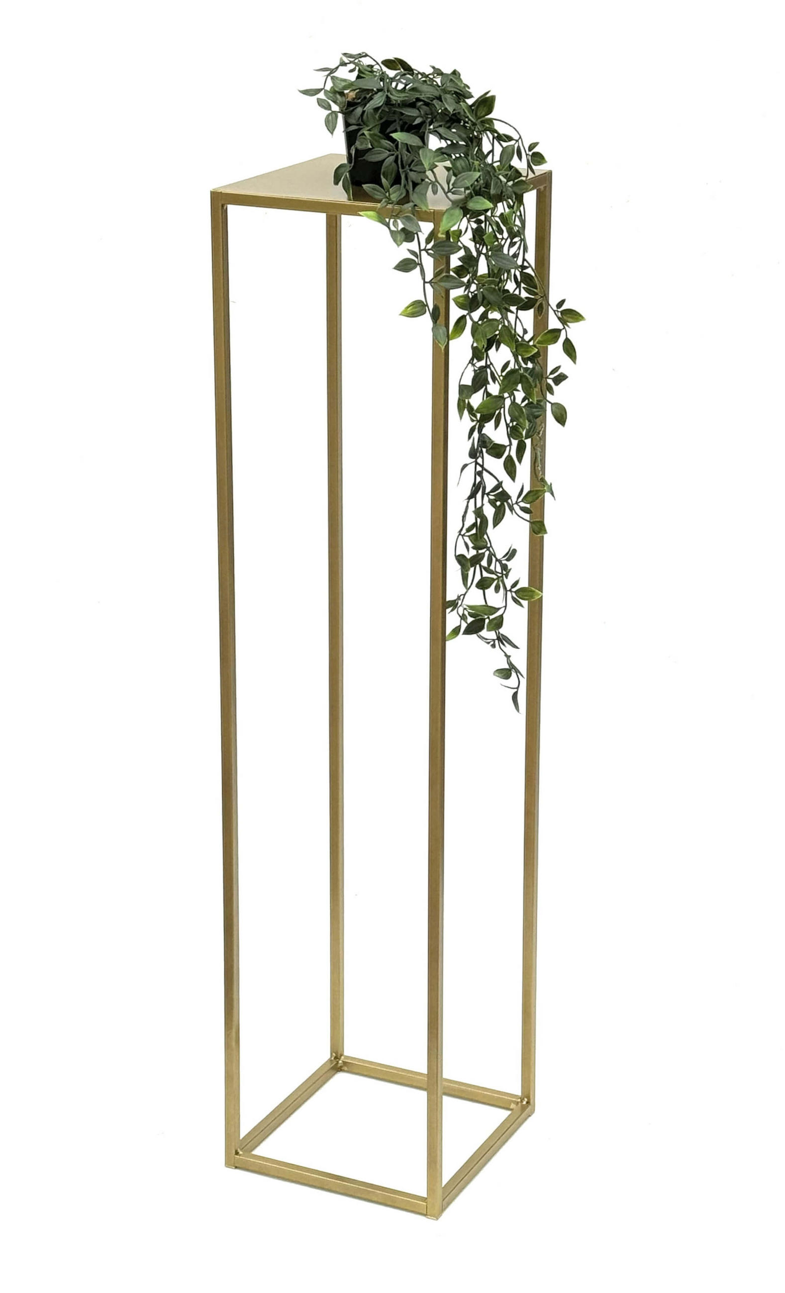 BLUMENHOCKER Metall Gold Eckig 100 cm - Goldfarben, Metall (24/100/24cm) - DanDiBo