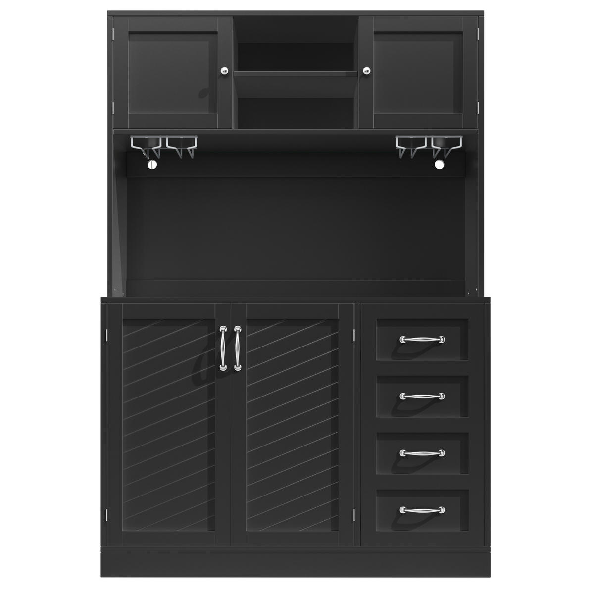 BIFE omara z LED-osvetlitvijo, 120/40/188 cm, MDF, črna - črna, leseni material (40/188/120cm) - OKMYHOME