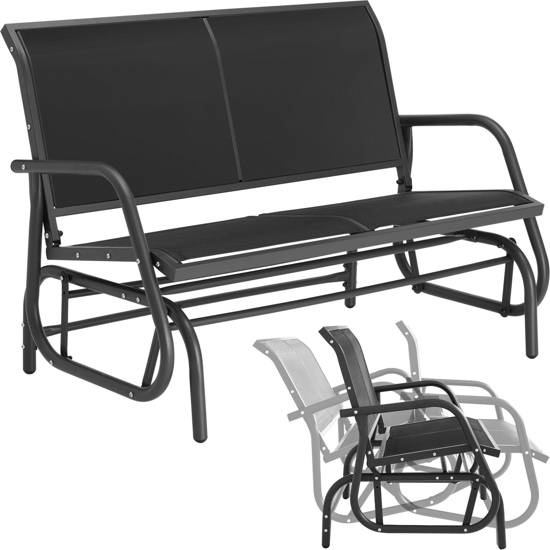 SCHAUKELBANK Greta,121 x 72 x 86,5 cm,schwarz - Schwarz, Metall (72/86.5/121cm) - tectake