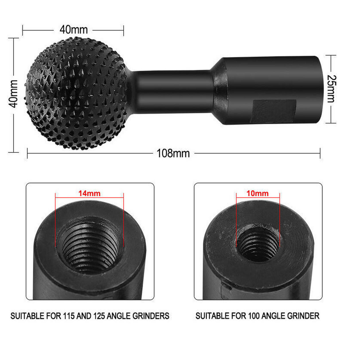 BIT-SATZ,ROTATIONSSCHLEIFKOPF,40MM - Schwarz, Metall (4/4/10.8cm) - LIBRATON