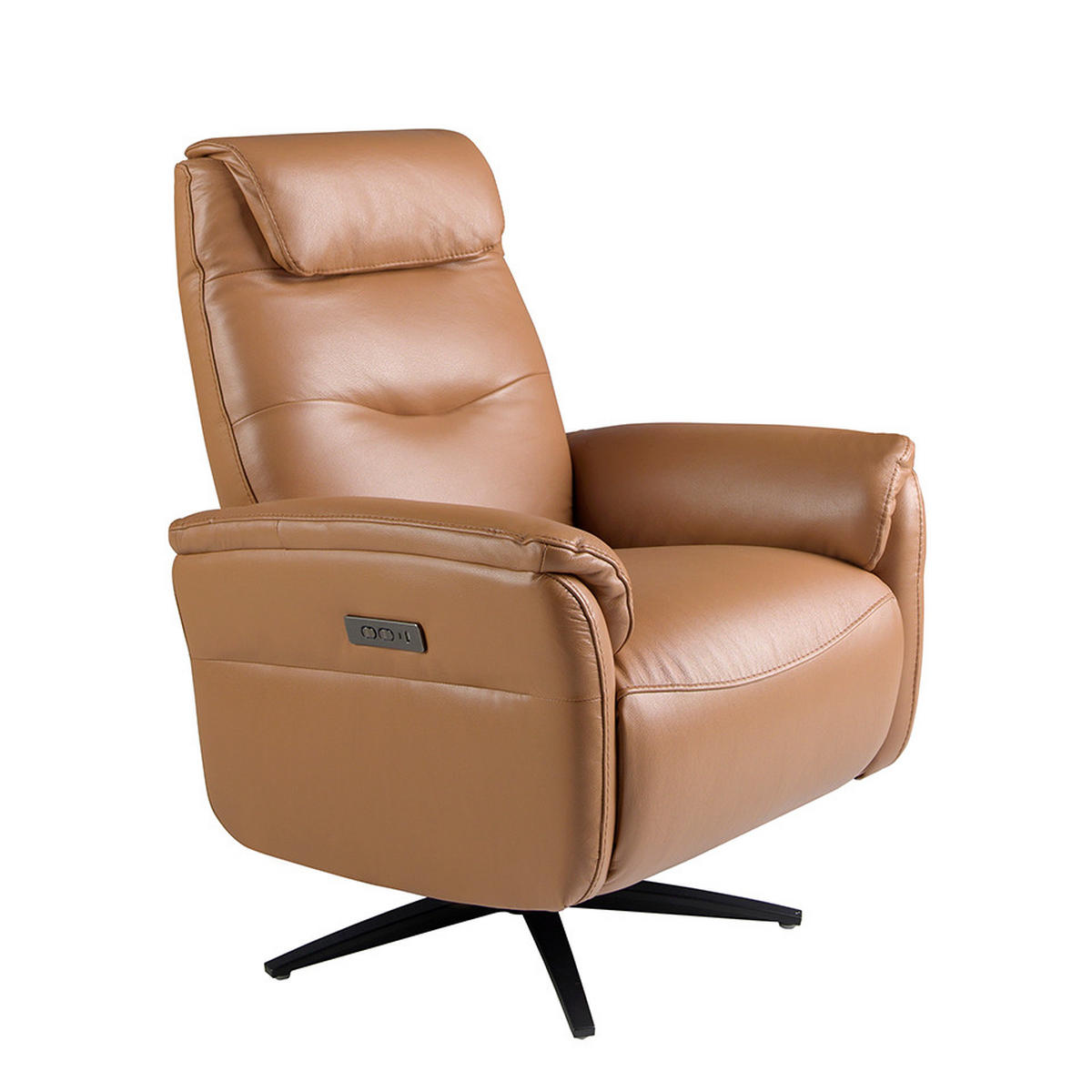 FERNSEHSESSEL Braun Schwarz 78/96/105 cm - Schwarz/Braun, Leder (78/105/96cm) - ANGEL CERDA