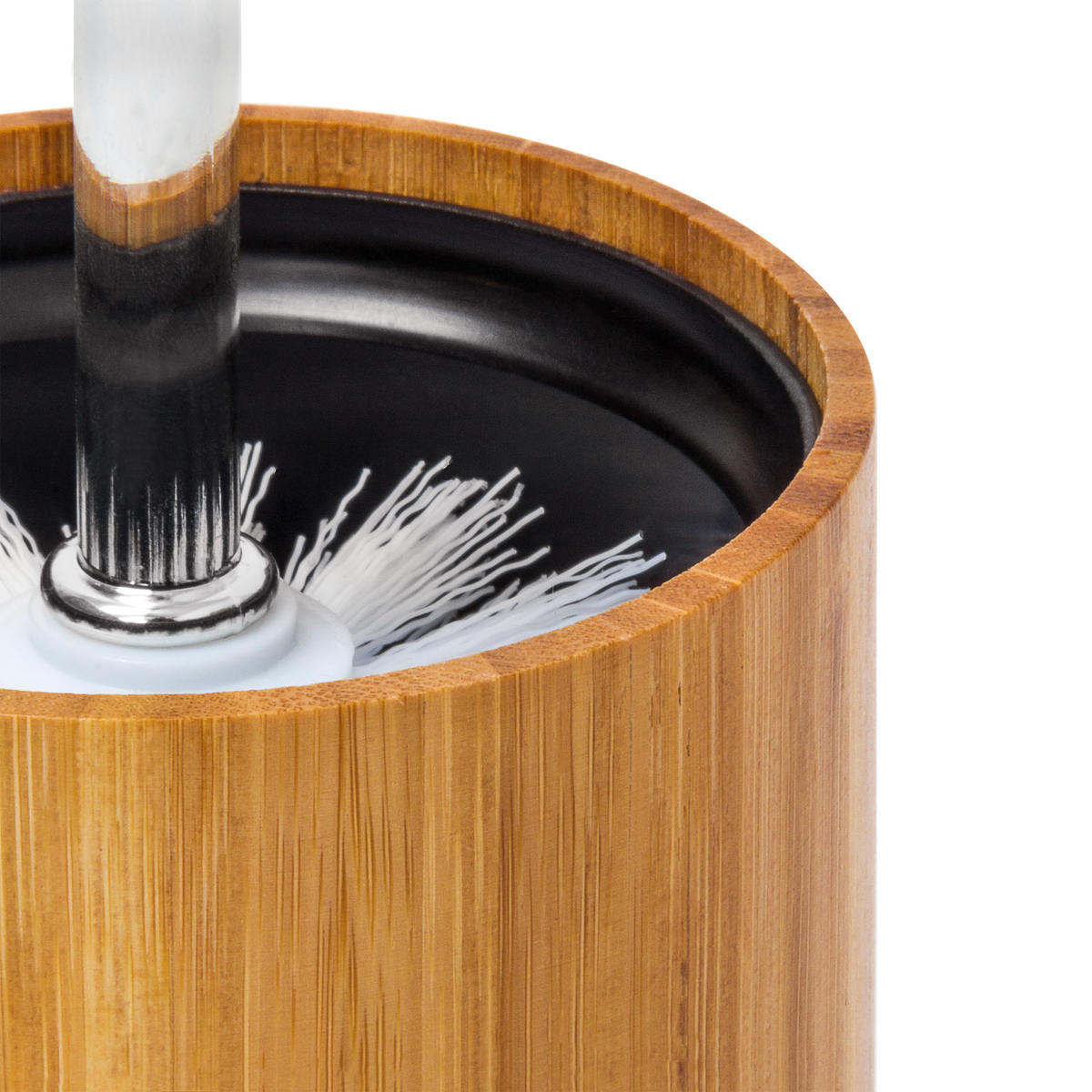 WC-BÜRSTENHALTER - Hellbraun, Holz/Kunststoff (10.4/33/10.4cm) - Relaxdays