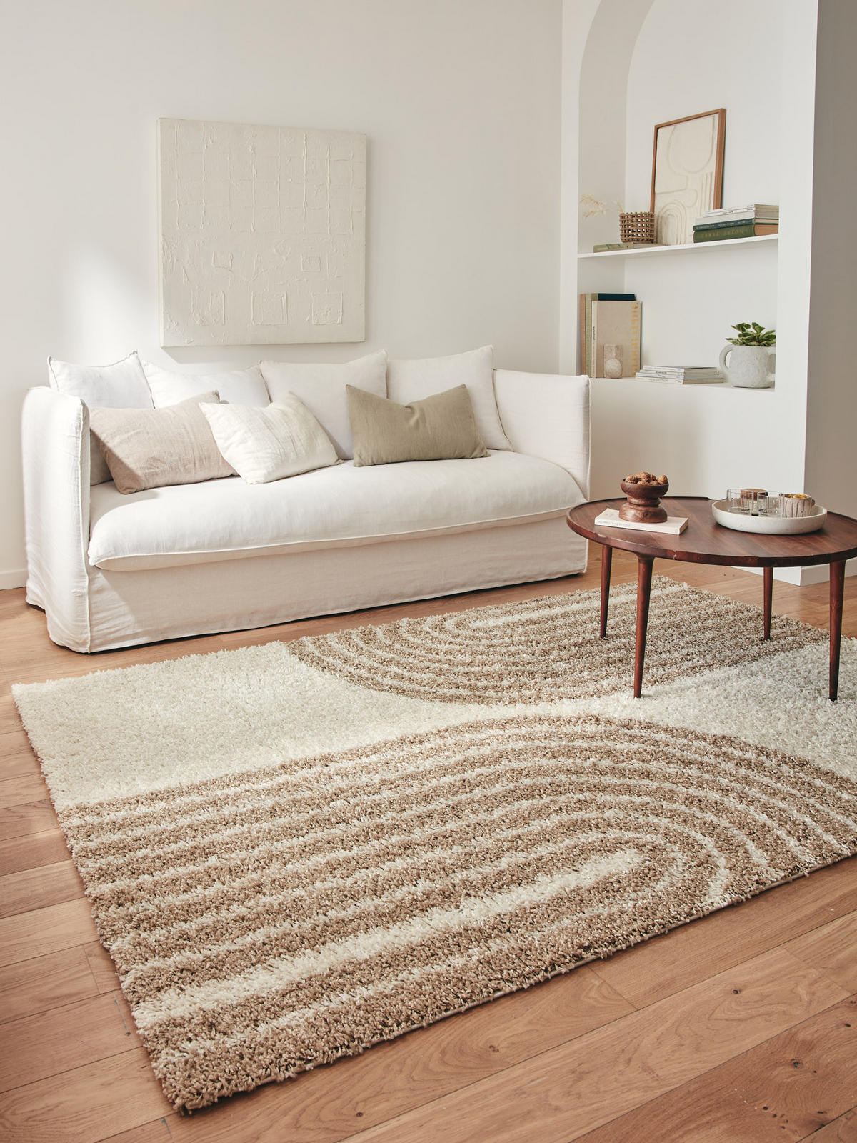 TEPPICH shaggy Beige Olympe 80x140 cm - Beige, Textil (80/140cm) - Nazar Rugs