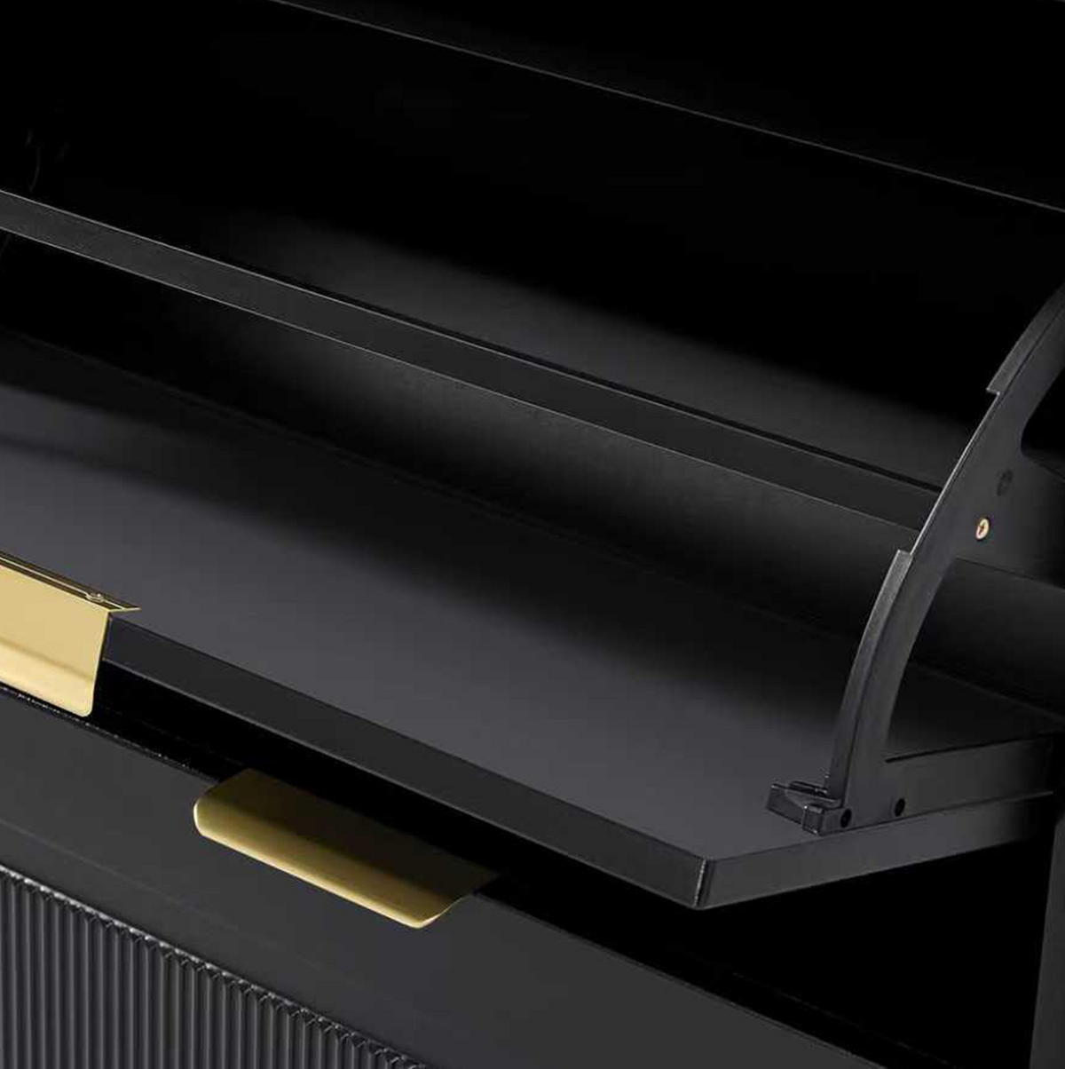 SCHUHSCHRANK aus MDF & Spanplatte 60x24x114cm in Schwarz mit Kippsicherung - Schwarz, Holzwerkstoff (60/114/24cm) - Modfu