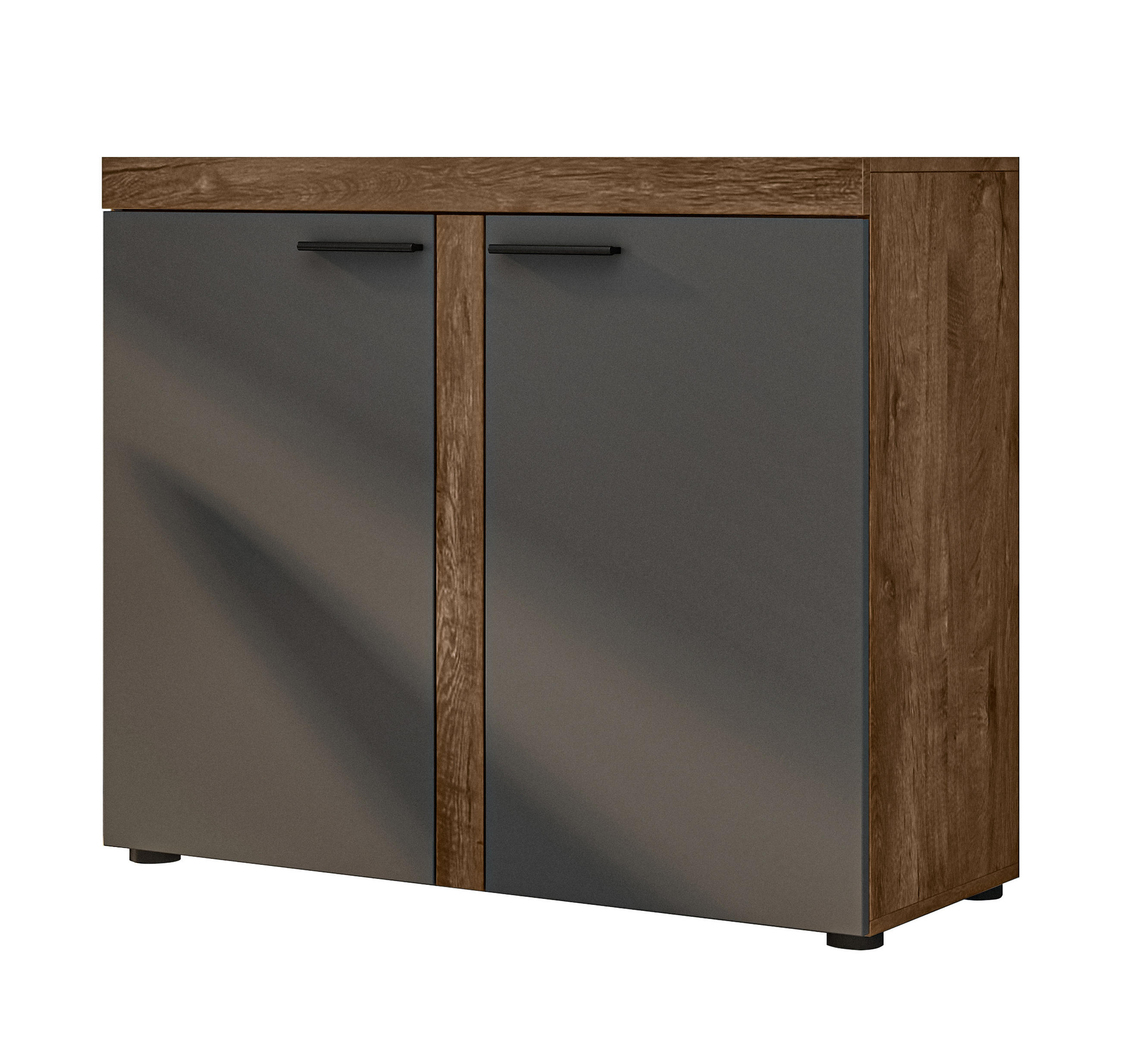 SIDEBOARD Spacoro 2D Lefkas, Graphit 97,2/82/40,3 cm – Schmale Kommode Modern - Braun/Grau, Holzwerkstoff/Kunststoff (97/82/40cm) - AX Living