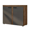 SIDEBOARD Spacoro 2D Lefkas, Graphit 97,2/82/40,3 cm – Schmale Kommode Modern - Braun/Grau, Holzwerkstoff/Kunststoff (97/82/40cm) - AX Living