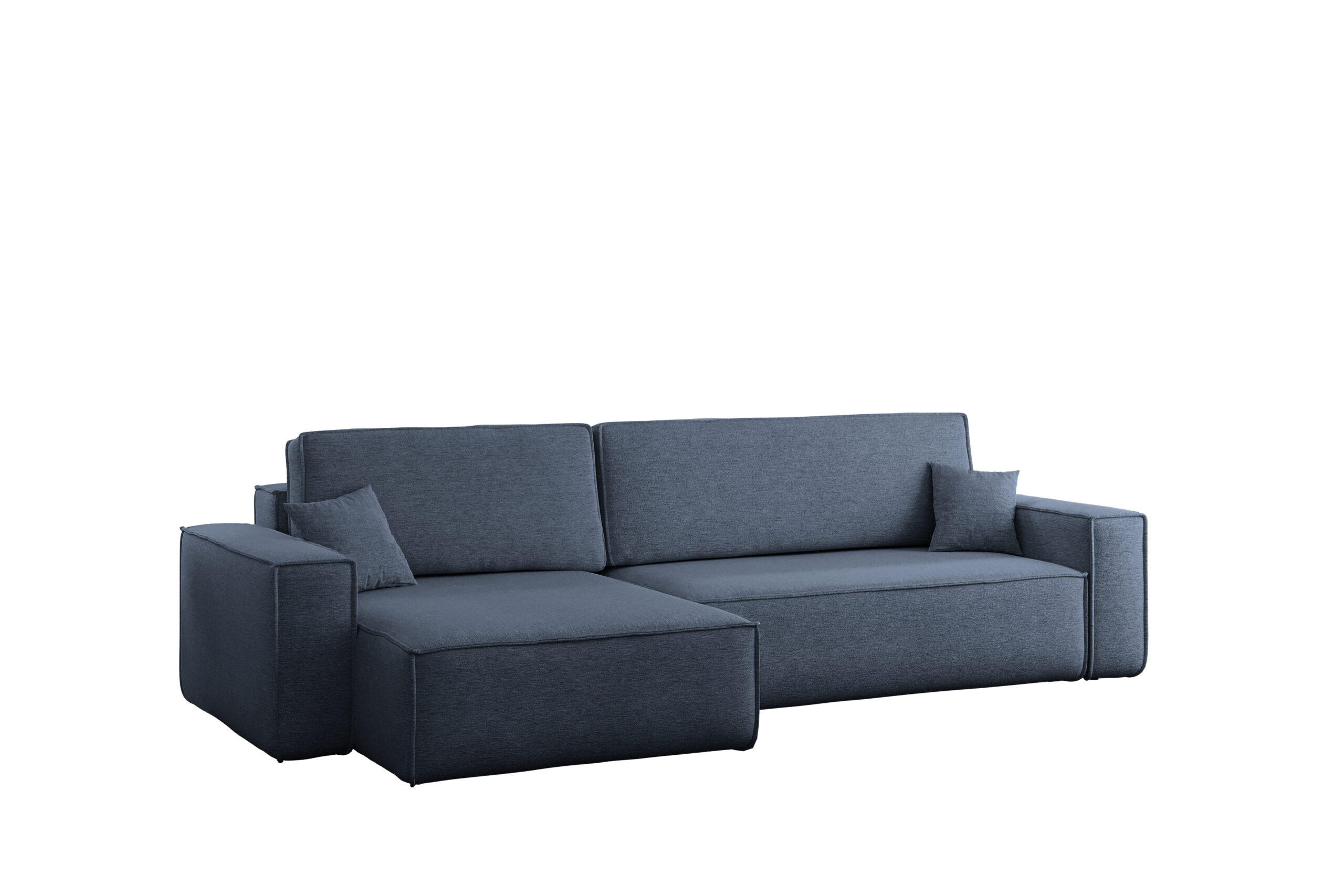 ECKSOFA Mit Schlaffunktion Und Bettkasten, Eckcouch Best XL Stoff Verita Marineblau Links - Dunkelblau, Holz (145/274cm) - Kaiser Möbel