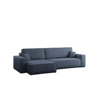 ECKSOFA Mit Schlaffunktion Und Bettkasten, Eckcouch Best XL Stoff Verita Marineblau Links - Dunkelblau, Holz (145/274cm) - Kaiser Möbel
