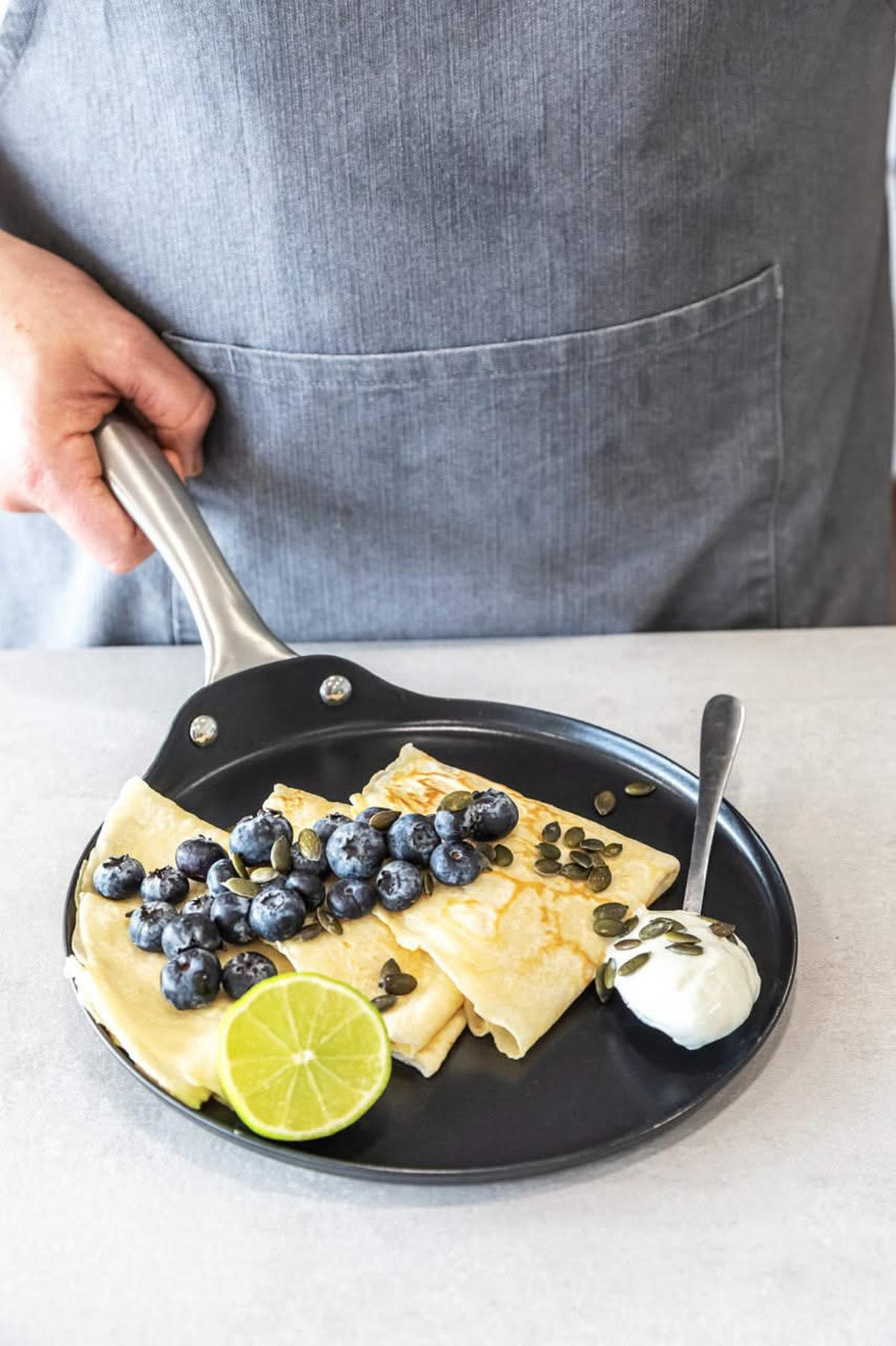 MASTERCLASS Pfannkuchenpfanne ø 24 cm - Standard Antihaftbeschichtung - Schwarz, Metall (24cm)