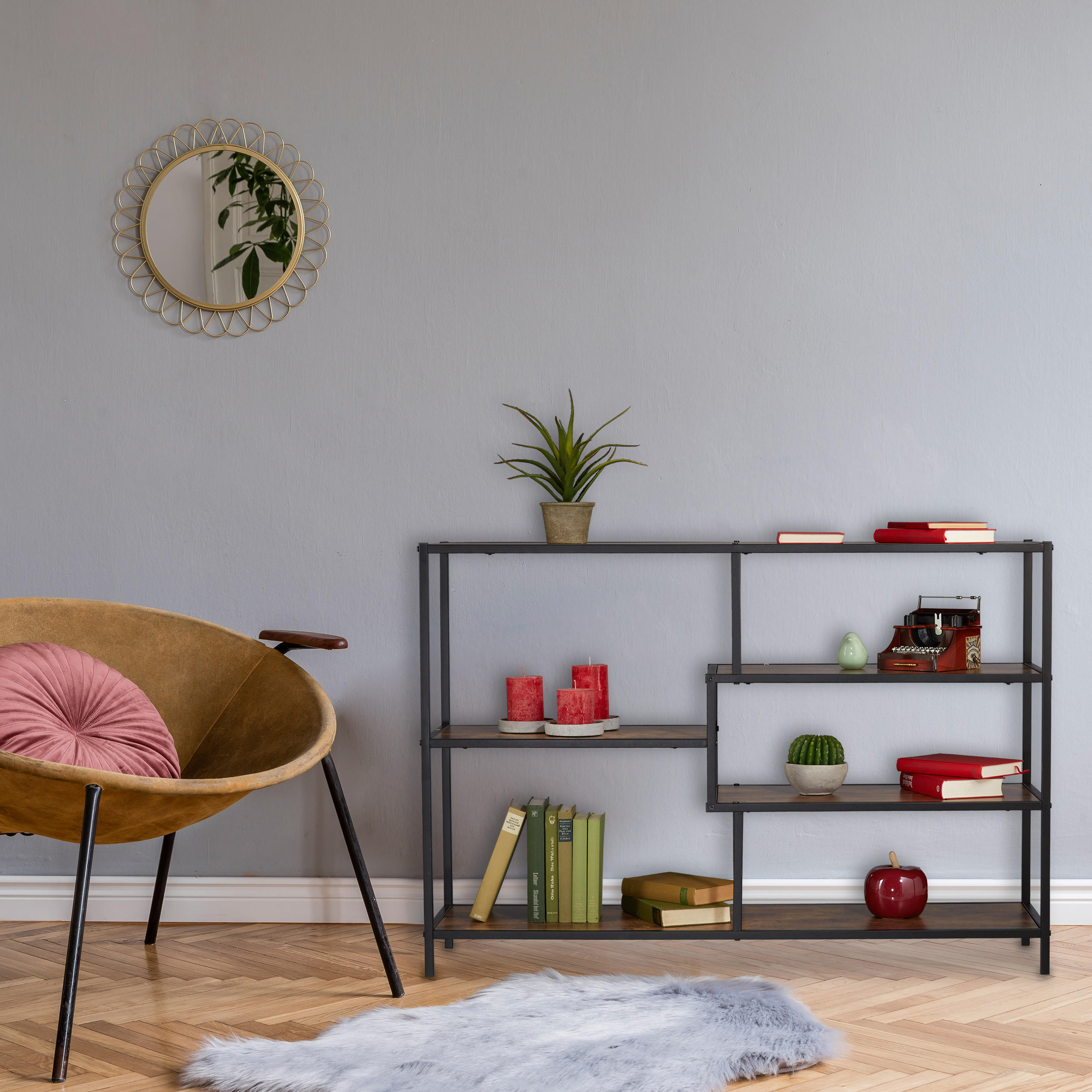 REGAL - Multicolor, Holzwerkstoff/Metall (115/79/33cm) - Relaxdays