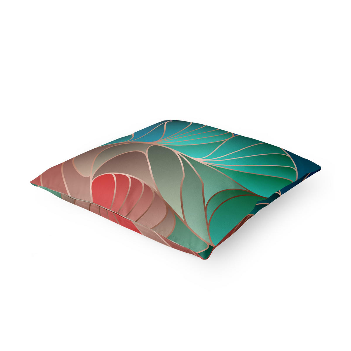 DEKOKISSEN Farbenfrohes Art Deco 40/40 cm - Grün, Textil (40/40/10cm) - Bilderwelten