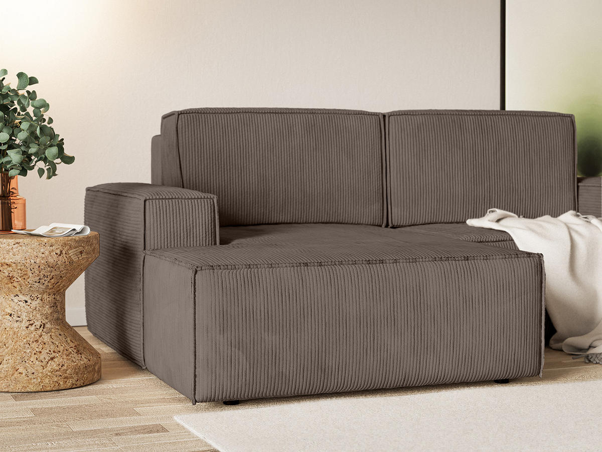 ECKSOFA KOKKO MINI mit Schlaffunktion, Dunkelbraun - Dunkelbraun, Textil (240/167cm) - Fedve