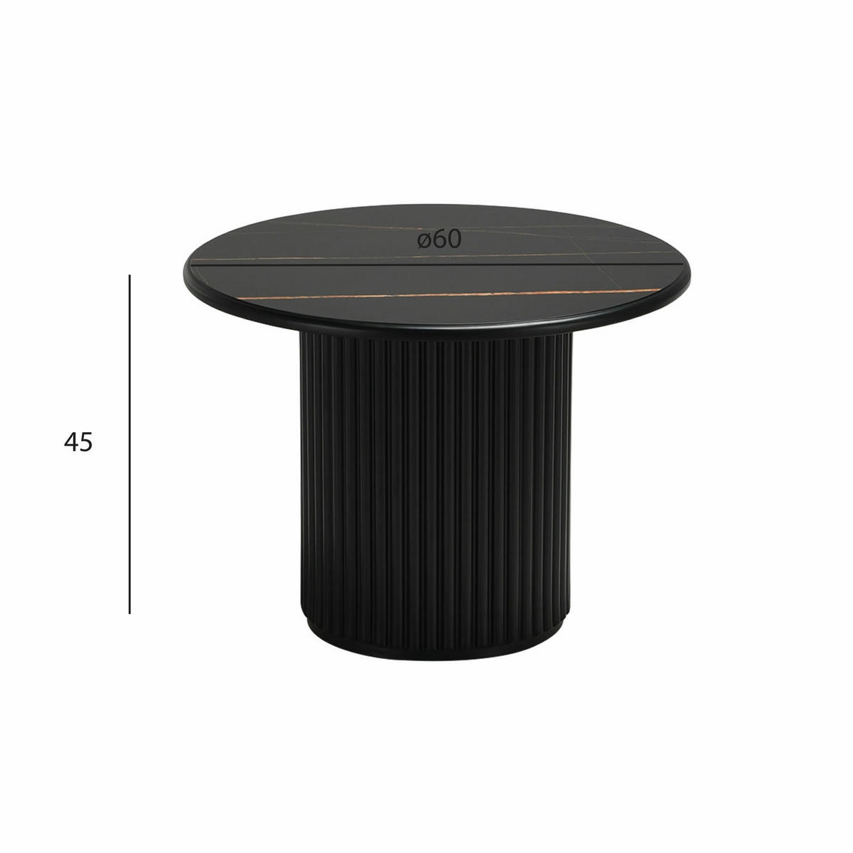 COUCHTISCH rund Schwarz 60/60/45 cm - Schwarz, Holz/Holzwerkstoff (60/60/45cm) - Furnhouse