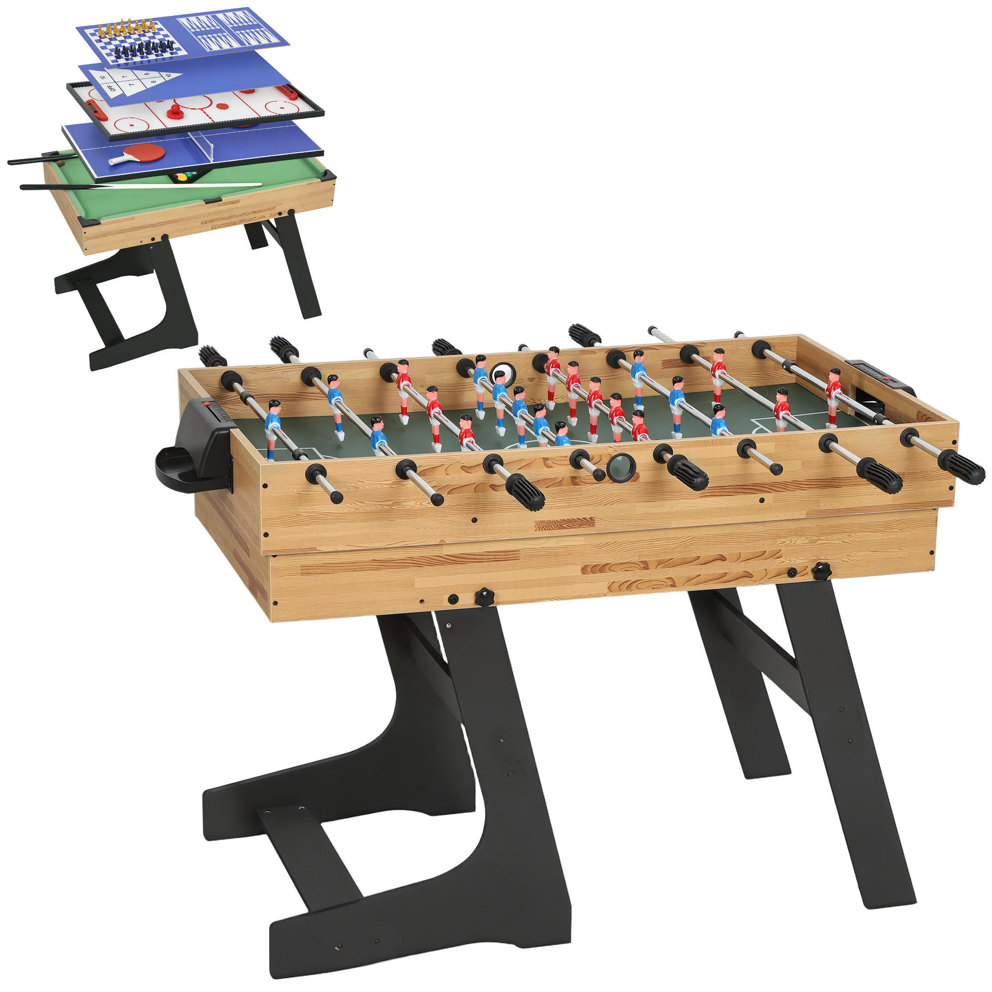 MULTISPIELTISCH DE-18854 Helles Nussbaum - Walnussfarben, Holzwerkstoff (106/120cm) - ComfortXL