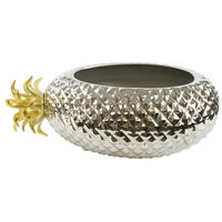 DEKOSCHALE Pineapple - Silberfarben, Metall (30cm) - FURNARO