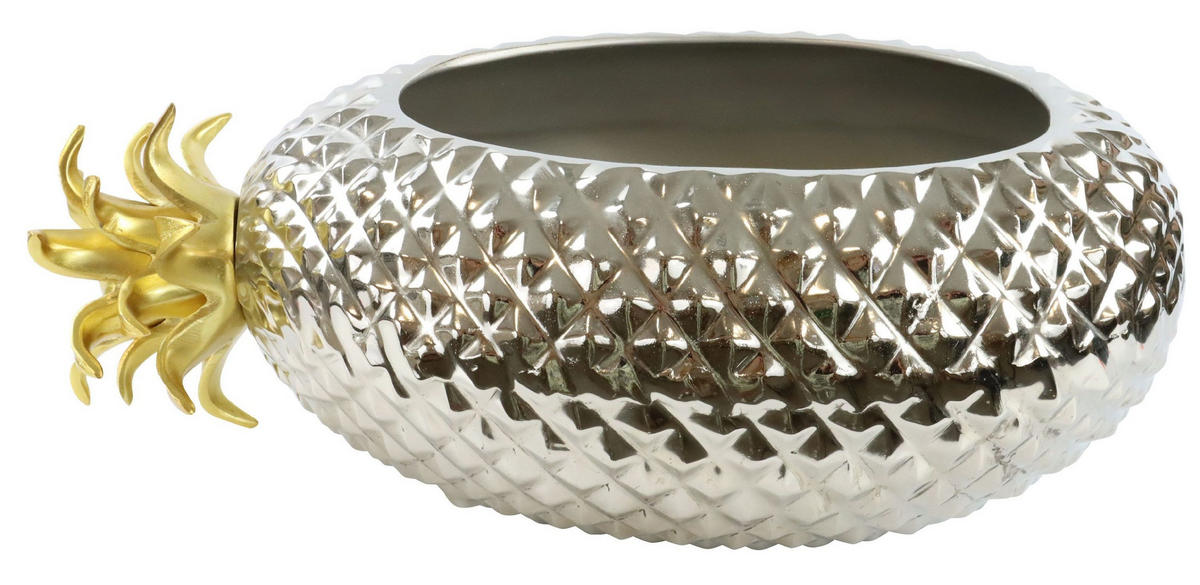 DEKOSCHALE Pineapple - Silberfarben, Metall (30cm) - FURNARO
