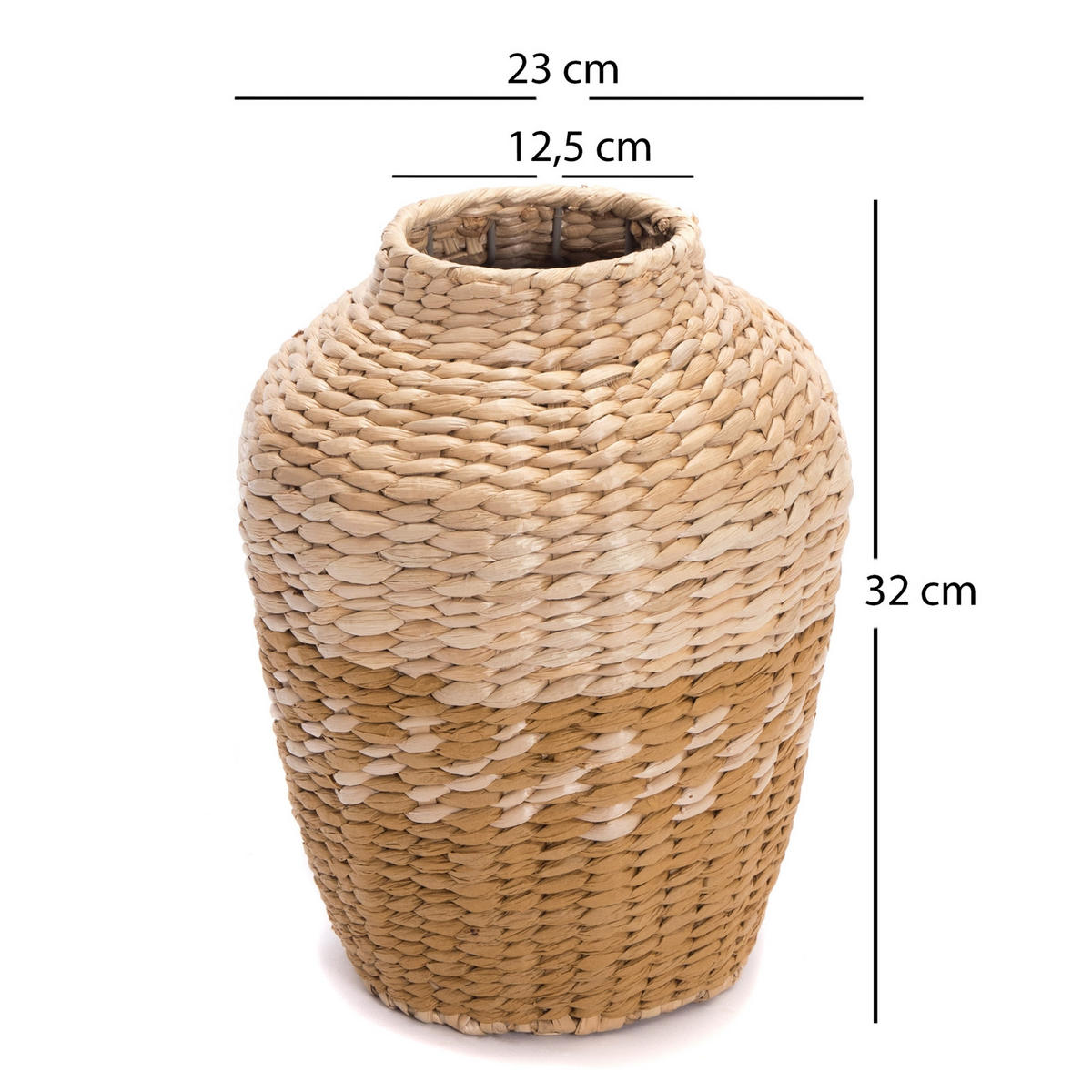 VASE Kairo 32 cm, geflochtenes Stroh natur-gelb - Naturfarben, Naturmaterialien (32cm) - CREEDWOOD