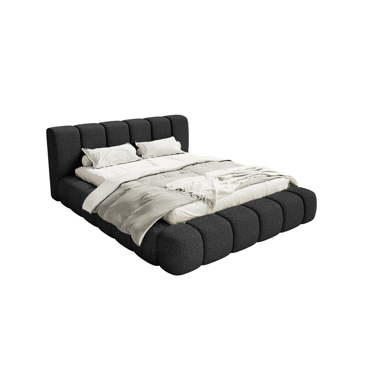 POLSTERBETT Goa 160x200 cm, Schwarz - Schwarz, Textil (160/200cm) - Fedve