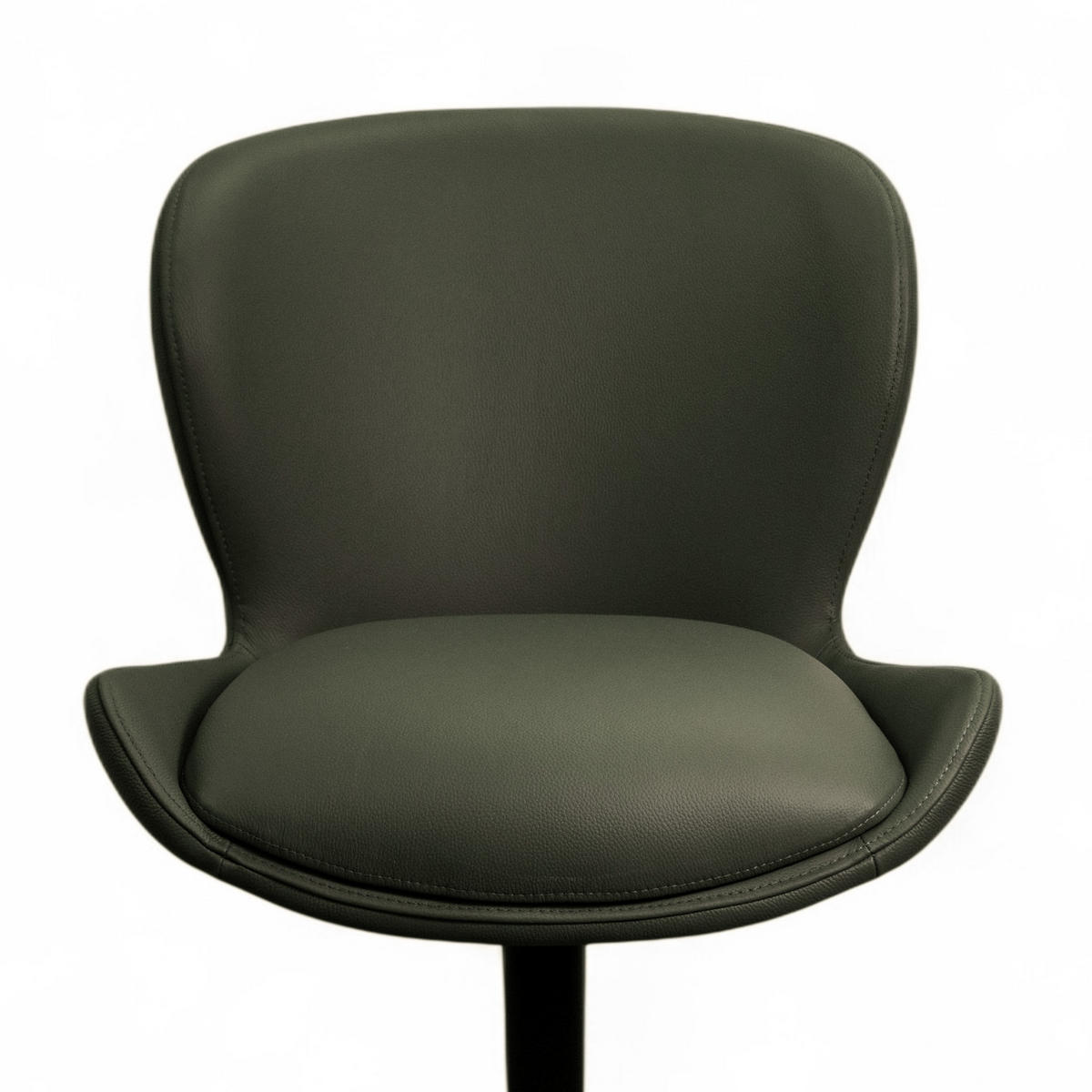 STUHL-SET 2 Stück in Echtleder Olivgrün - Schwarz/Grün, Leder/Metall (57/83/63cm) - Furnhouse