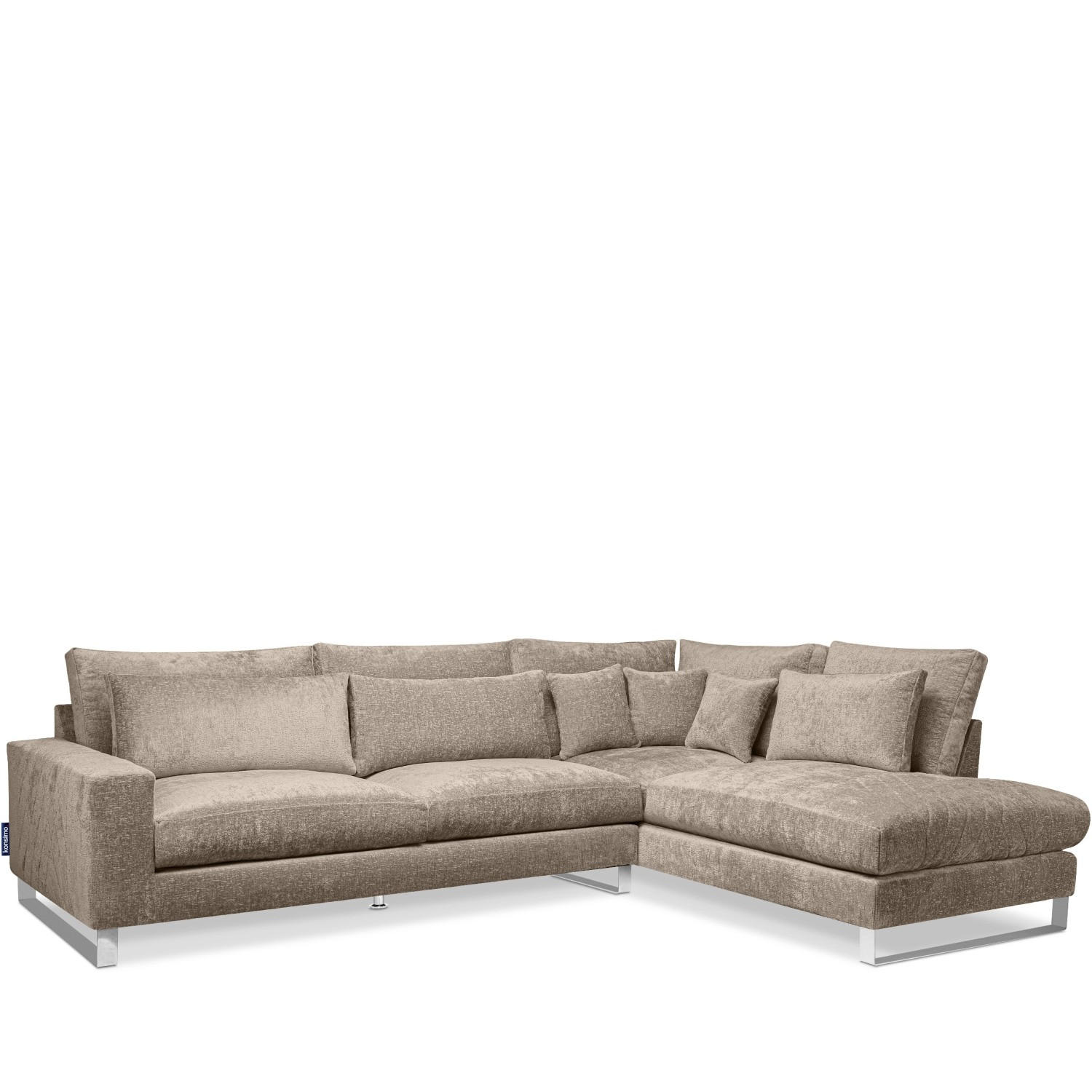 Thumbnail - Konsimo® Ecksofa, Beige, Textil, L-Form,L-Form, 314x224 cm, Wohnzimmer, Sofas & Couches, Wohnlandschaften, Ecksofas