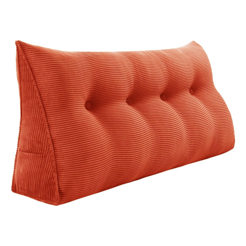 RÜCKENKISSEN für Bett Kord Orange 120 cm - Orange, Textil (50/120cm) - Vercart