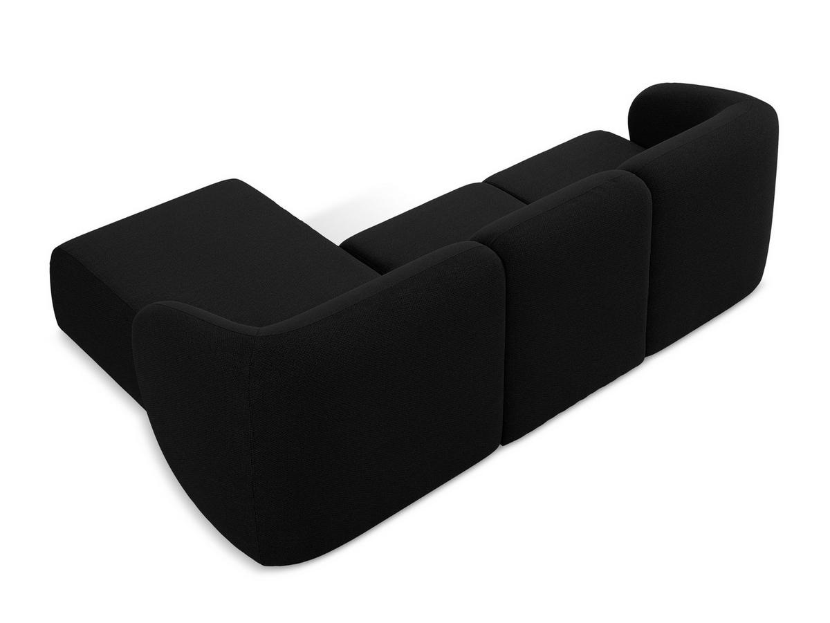 ECKSOFA Rechts Bouclé Stoff Schwarz - Schwarz, Holzwerkstoff/Kunststoff (248/166cm) - Makamii