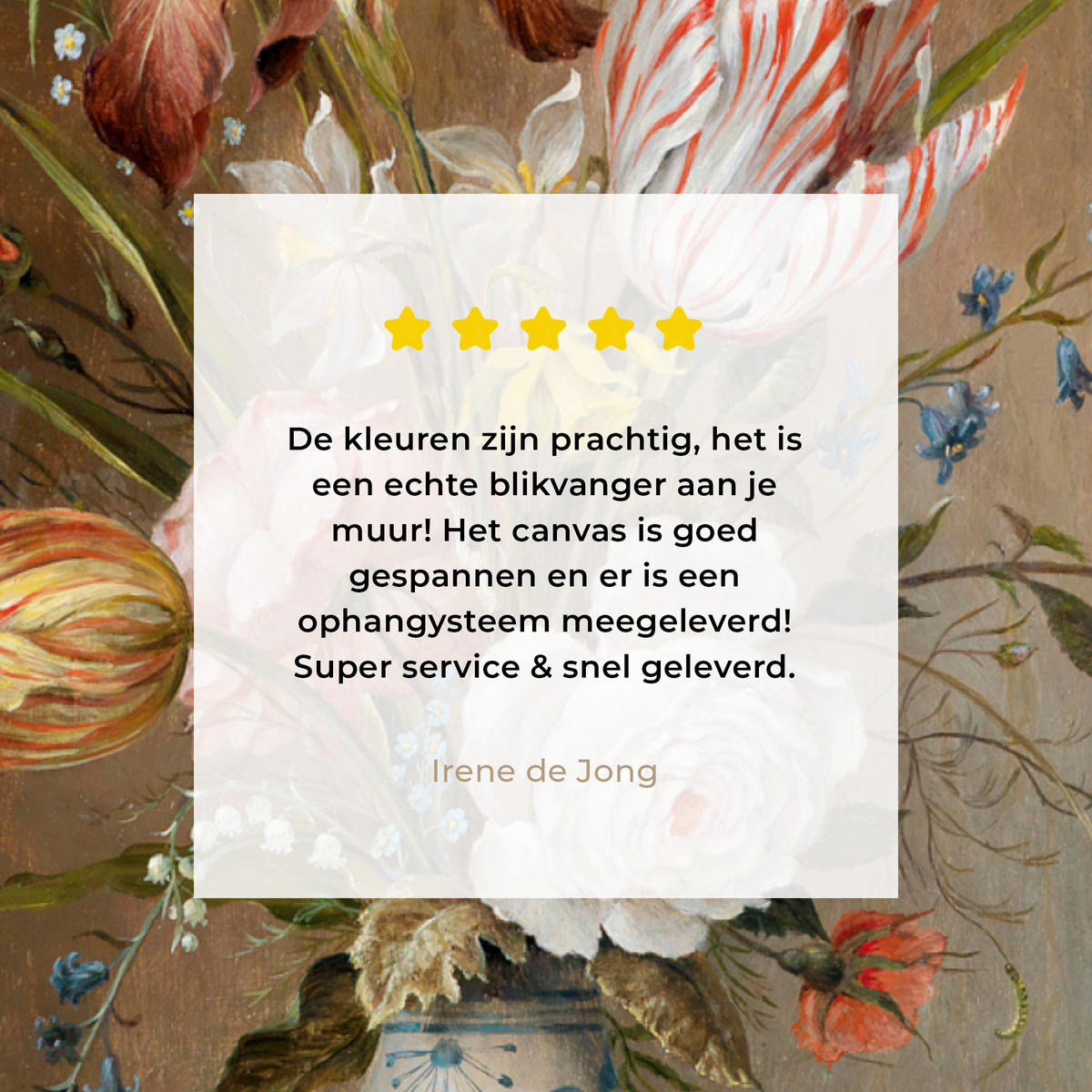 LEINWANDBILD Alte Meister - Blumen - Balthasar van der Ast Wandbild Wohnzimmer 60x80 cm - Hellbraun, Textil (60/80cm) - MuchoWow