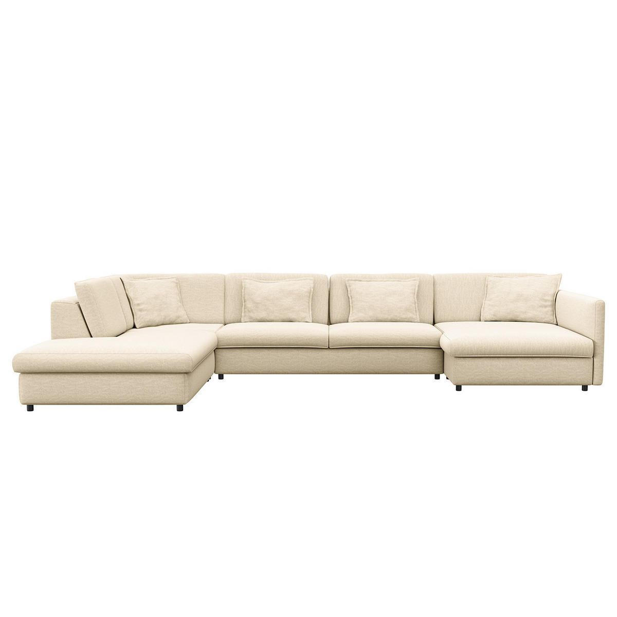 WOHNLANDSCHAFT - Schwarz/Weiß, Kunststoff/Textil (431/84/272cm) - home24