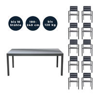 SITZGRUPPE SOL MADERA - 10 - Anthrazit/Hellgrau, Metall - Home Deluxe