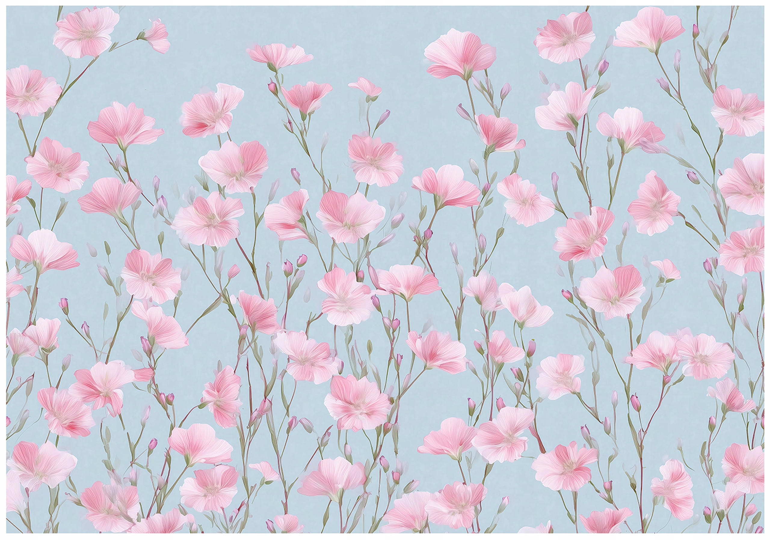 FOTOTAPETE Blumen Wiese Rosa 400x280 cm - Multicolor, Papier (400/280cm) - Wallarena