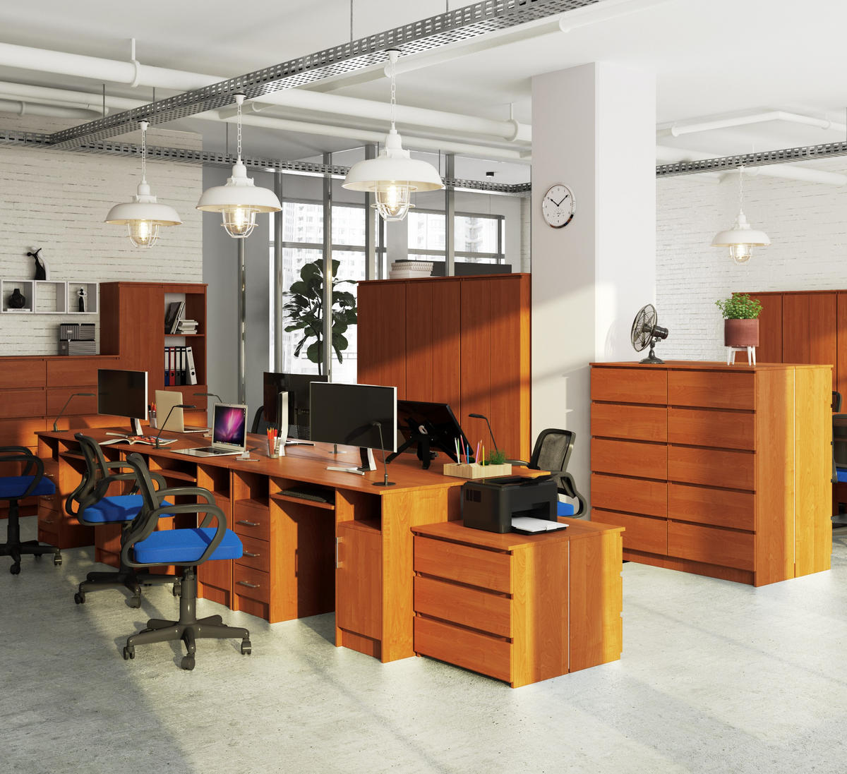 SCHREIBTISCH Erlefarben 124x52x74 cm - Silberfarben/Erlefarben, Holzwerkstoff/Kunststoff (52/124/74cm) - Akord