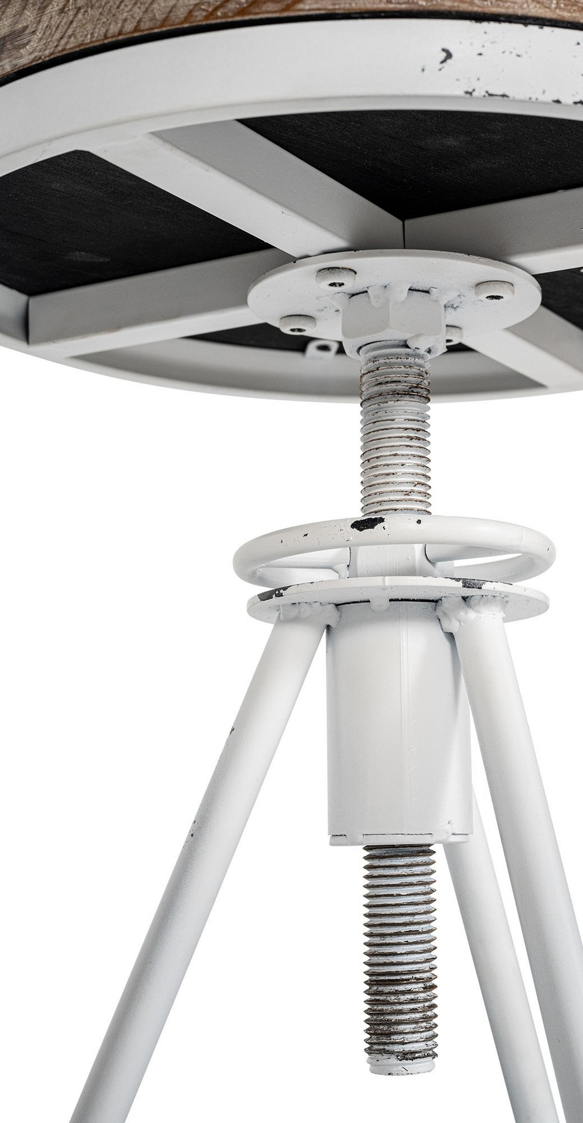 BARHOCKER Metall antik weiß - Weiß, Metall (44/67/44cm) - CLP