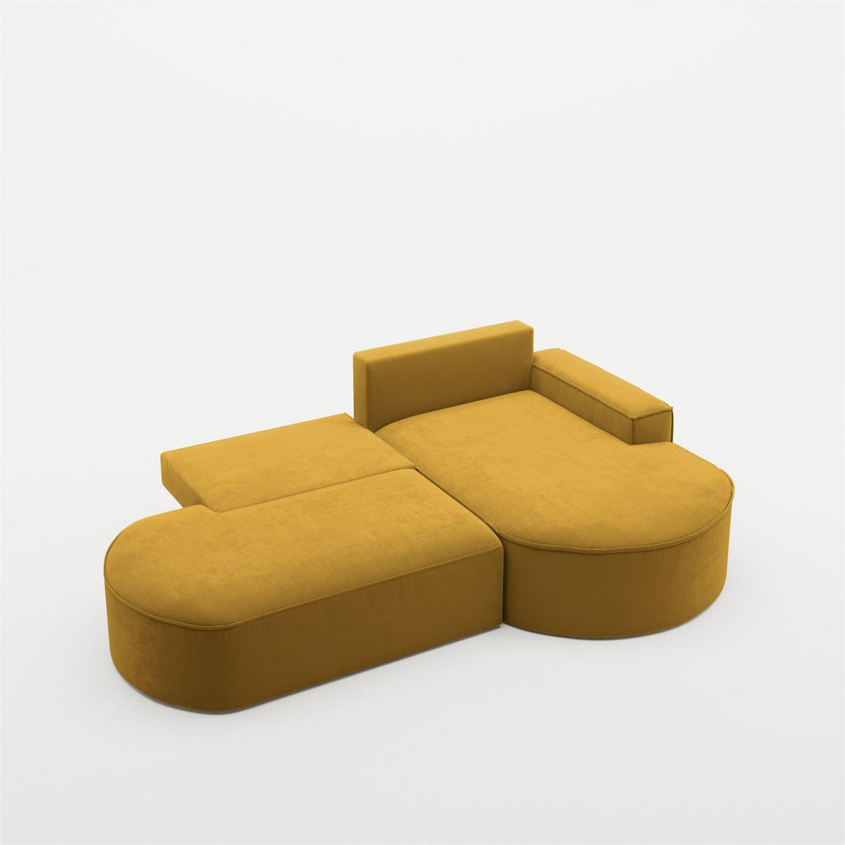 ECKSOFA Venedig Mit Schlaffunktion - Gelb, Holzwerkstoff/Textil (278/179cm) - Fun Möbel