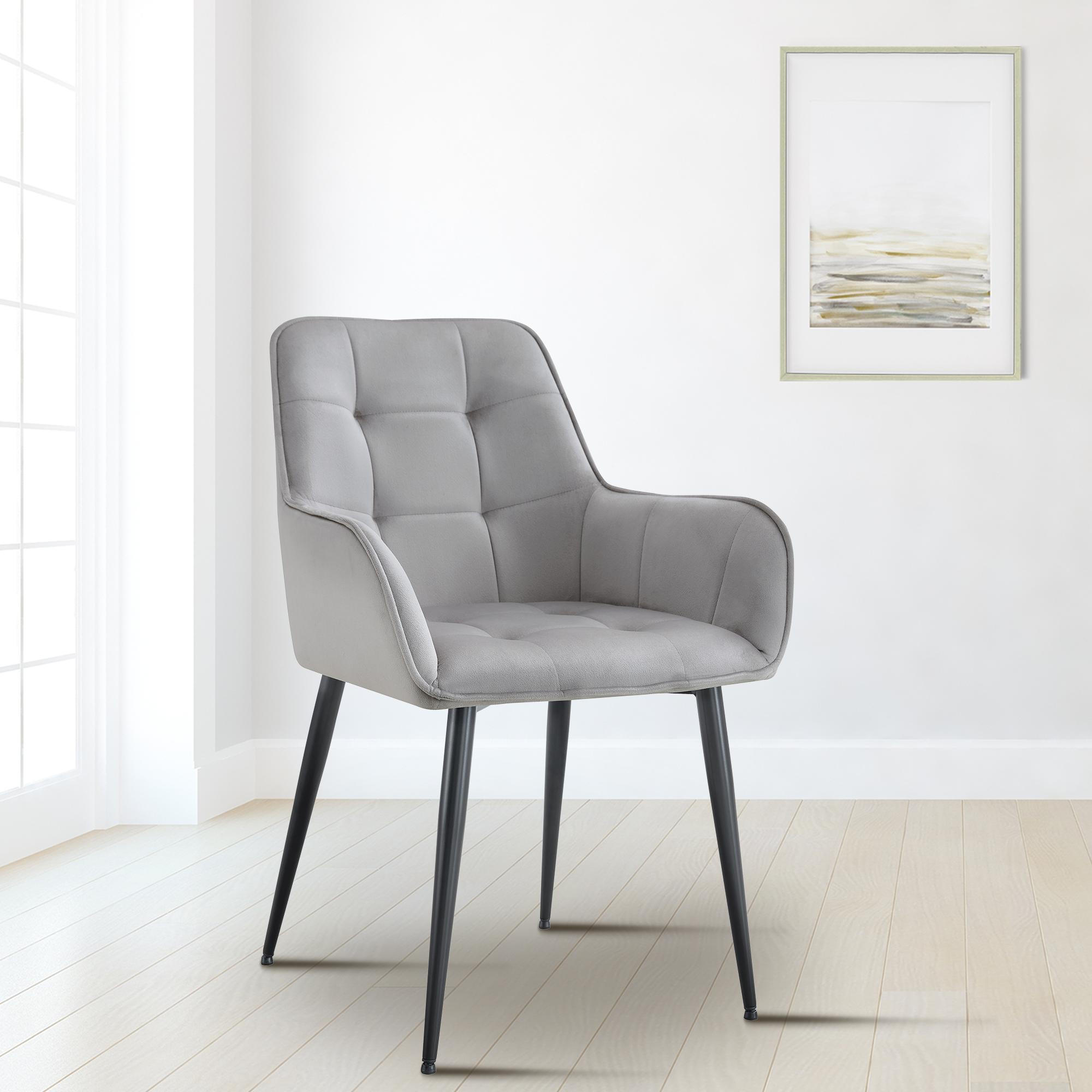 ESSZIMMERSTUHL Kunststoff hellgrau - Hellgrau/Schwarz, Kunststoff/Textil (58/86/62cm) - CLP