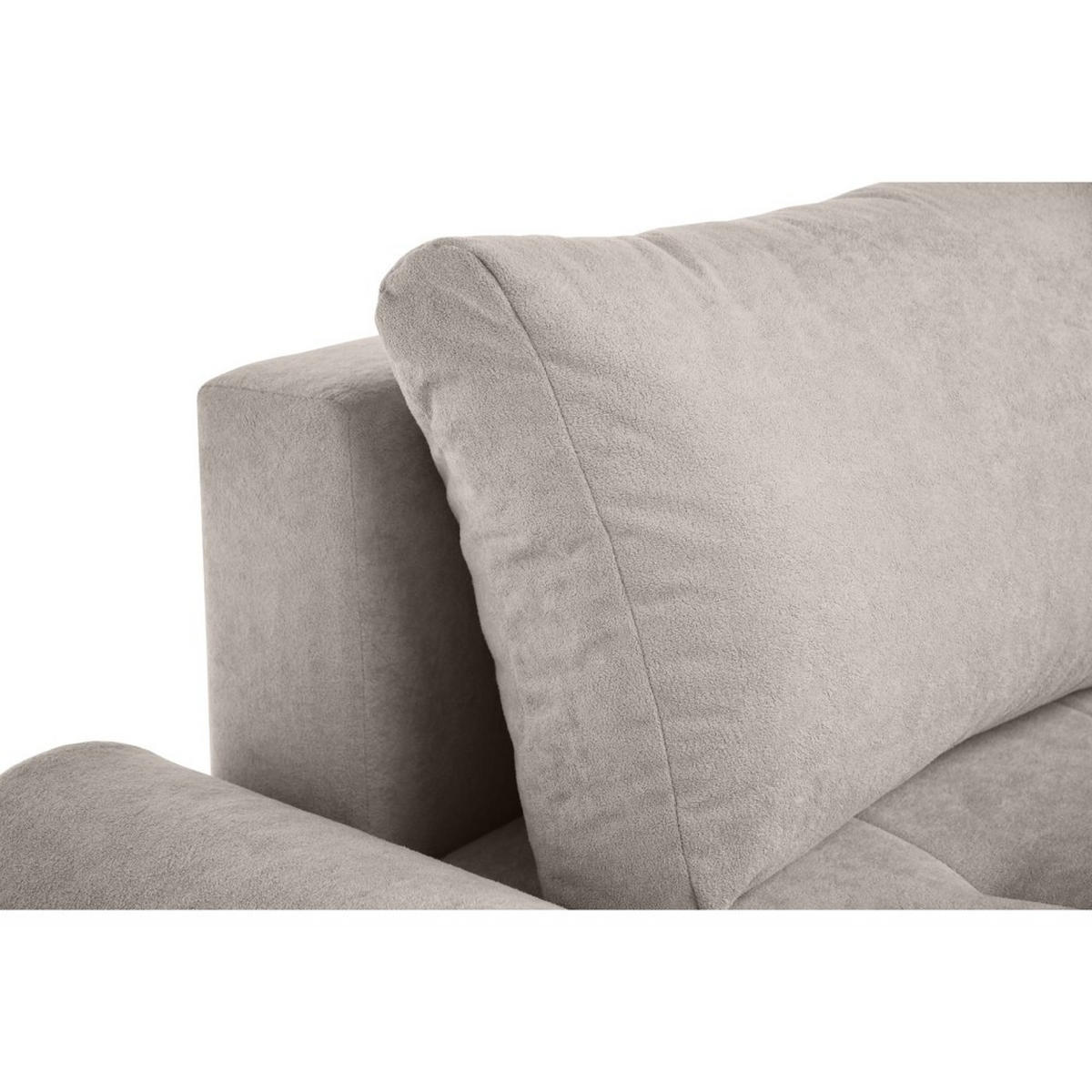 WOHNLANDSCHAFT Costa U Hellbraun, Velours - Hellbraun/Schwarz, Kunststoff/Textil (367/80/169cm) - Beautysofa