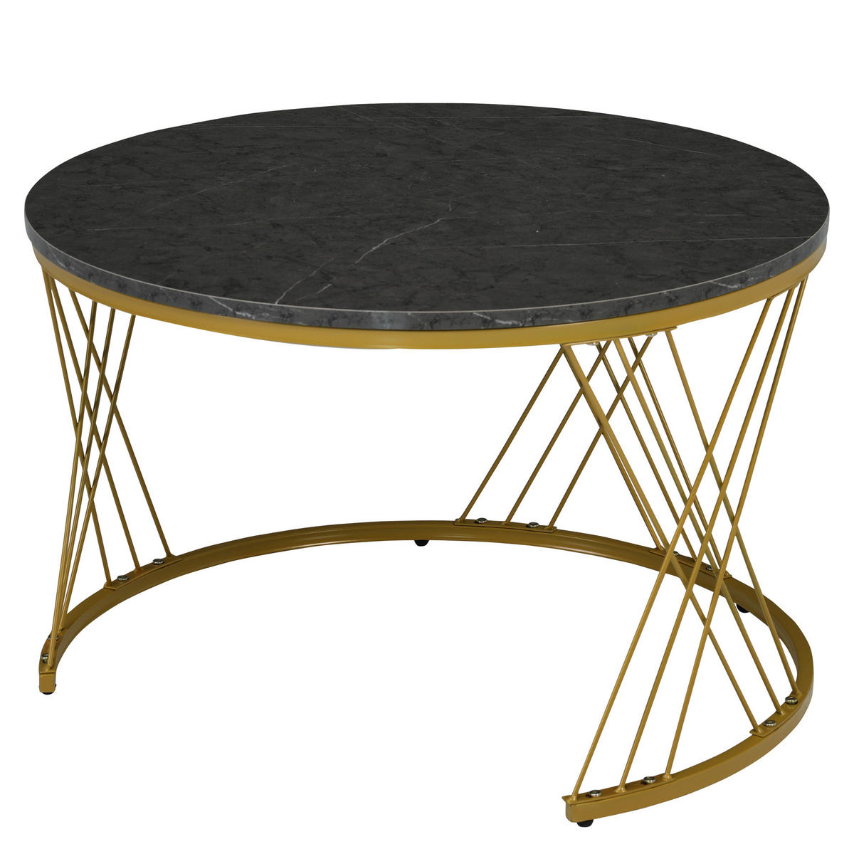 COUCHTISCH aus MDF Ø70/40x45x45 cm in Grau mit Nesting-Design, 2er-Set - Grau, Holzwerkstoff (70/70/45cm) - Modfu