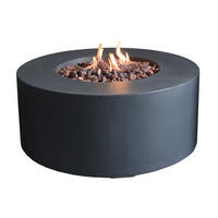 FEUERTISCH Venice Gasfeuerstelle aus GF-Beton 87/87/37 cm - Schwarz, Naturmaterialien (87/37/87cm) - Elementi