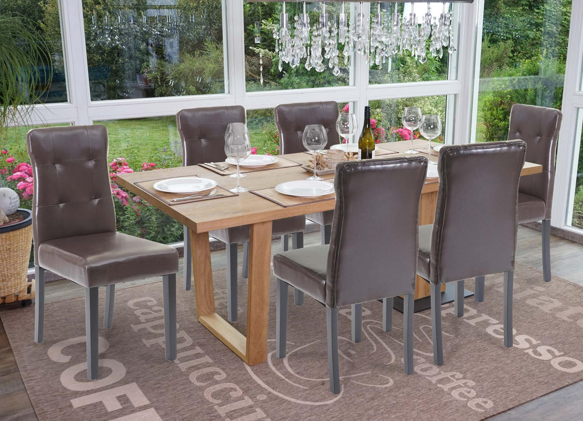 ESSZIMMERSTUHL Braun 6er-Set - Braun, Textil (41/88/55cm) - MCW