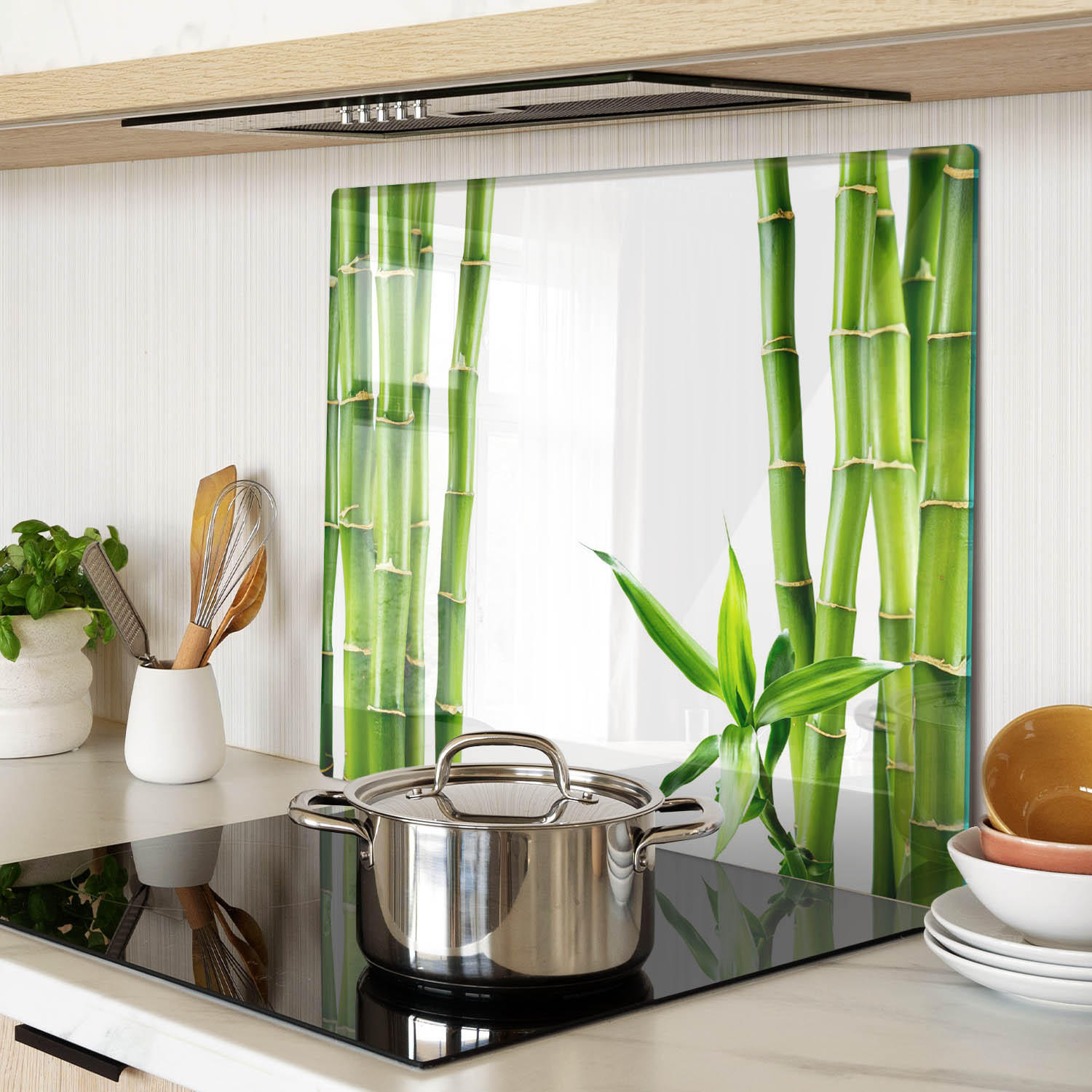 GLASPLATTE 60x52 cm Bambus - Grün, Glas (60/0.4/52cm) - TULUP