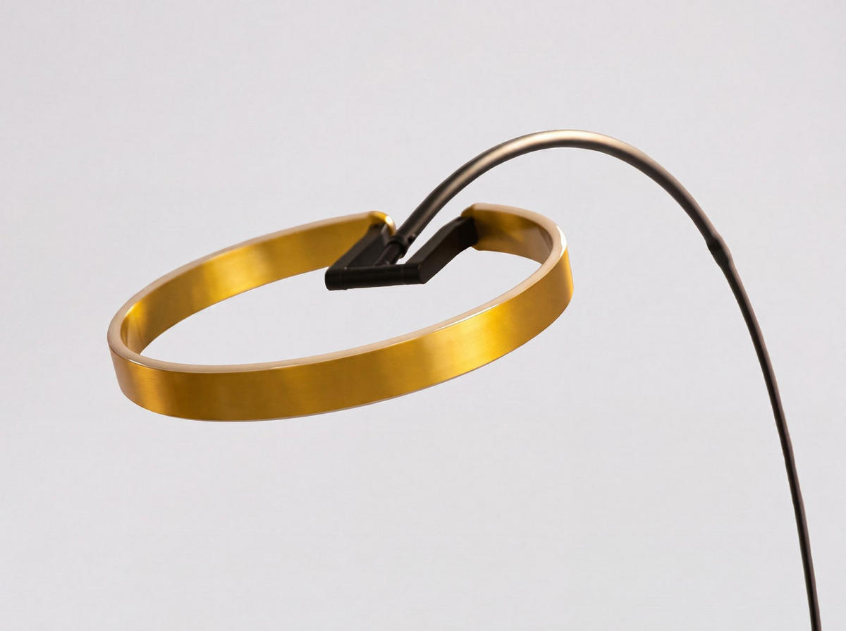 STELEUCHTE aus poliertem goldfarbenem Stahl und schwarzem Stahl 190/49/217 cm - Schwarz, Metall (49/190/217cm) - The Lumine
